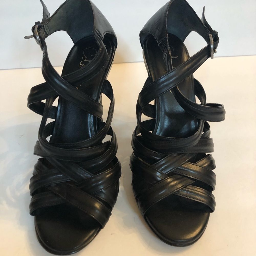 Cole Haan heels size 6B strappy black leather